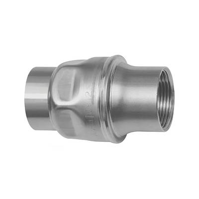 RIEGLER Rückschlagventil, leichte Bauweise, ES 1.4301, Betriebstemp. -20 °C bis 150 °C, G 1 1/2, PN max. 16 bar, Öffnung-0