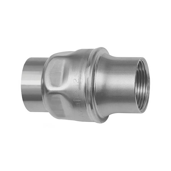 RIEGLER Rückschlagventil, leichte Bauweise, ES 1.4301, Betriebstemp. -20 °C bis 150 °C, G 1 1/2, PN max. 16 bar, Öffnung