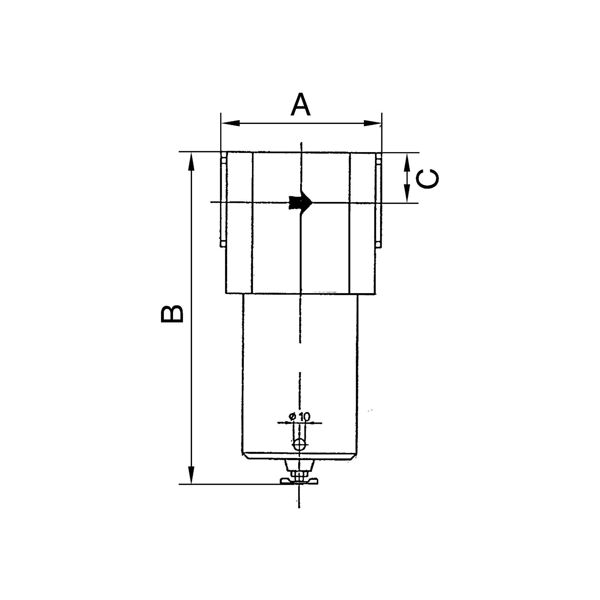 RIEGLER Filter für hohe Drücke bis 40 bar, mit Handablassventil, 40 µm, G 1, Kondensatbehälter aus Messing, Mediumstemp.-2