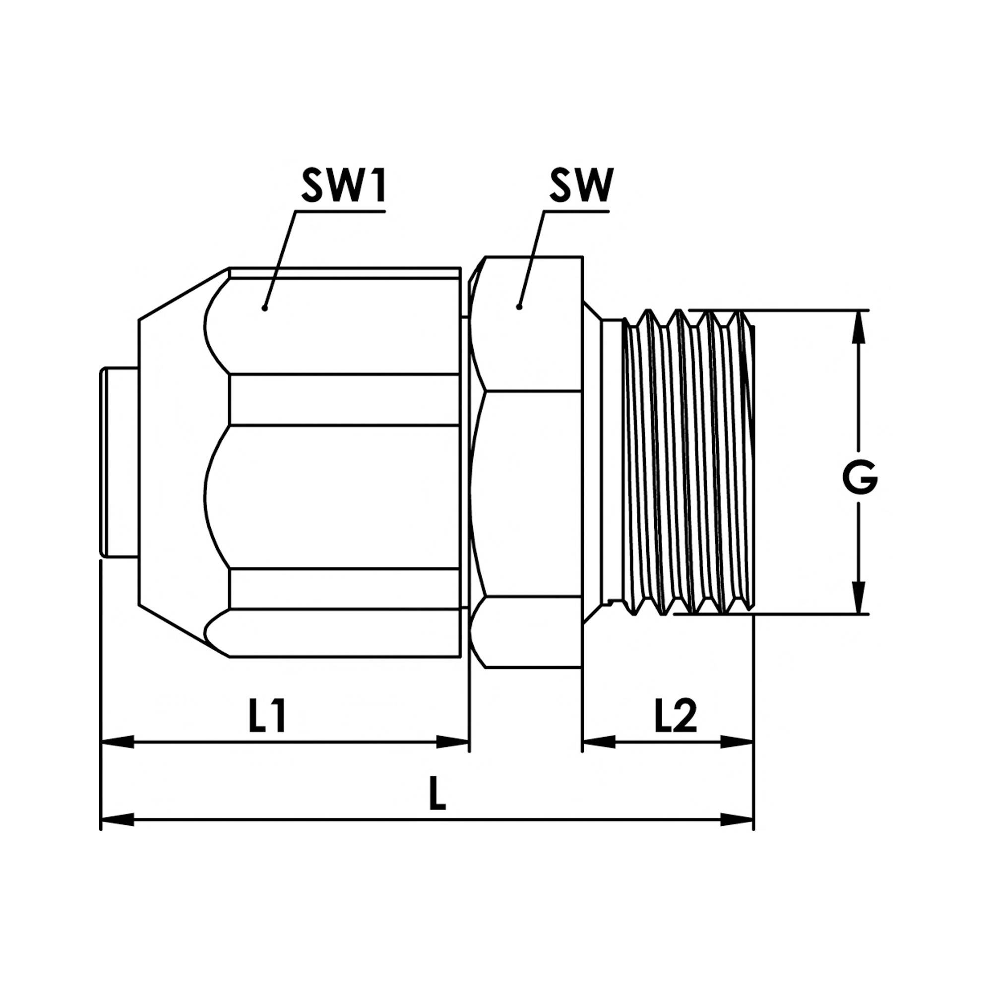 RIEGLER Einschraubverschraubung für PVC-Pneumatikschlauch 6x8,2, Aluminium/Kunststoff, Temp. -10 °C bis 70 °C, PN -0,95-2