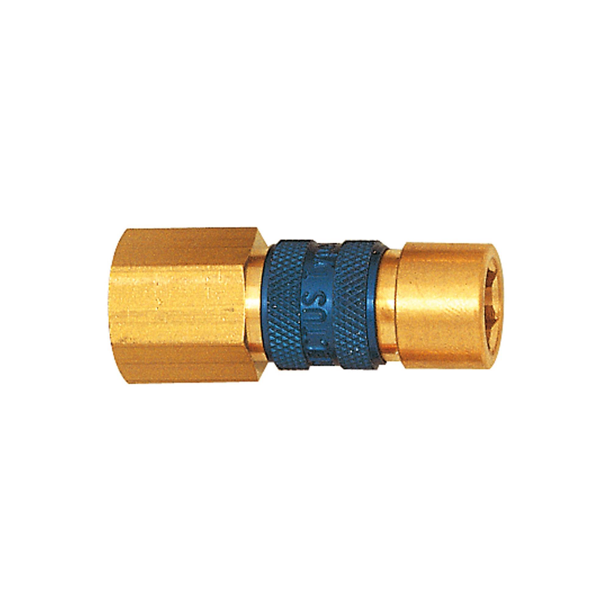 RIEGLER Unverwechselbare Schnellverschlusskupplung NW 5, MS blank, G 1/8 IG, braun, max. 35 bar, Mediums-/Umgebungstemp