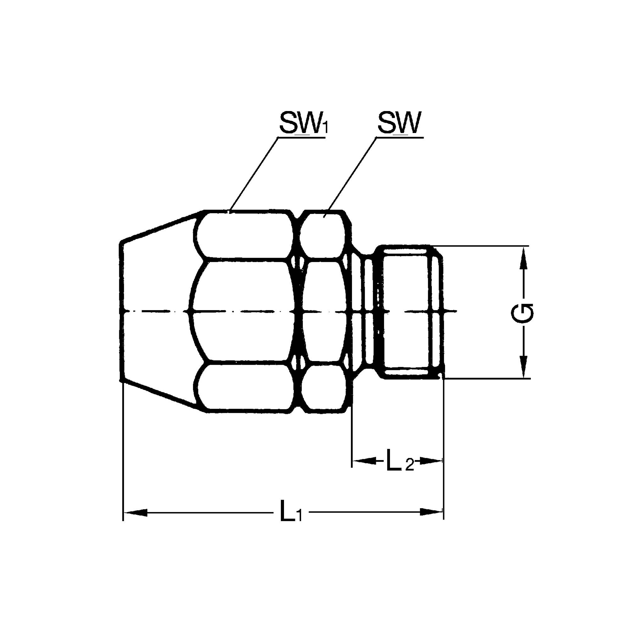 RIEGLER Einschraubverschraubung, Aluminium, für PVC-Gewebeschlauch 10x4, G 1/4, Temperaturbereich -10 °C bis 60 °C, PN m-2