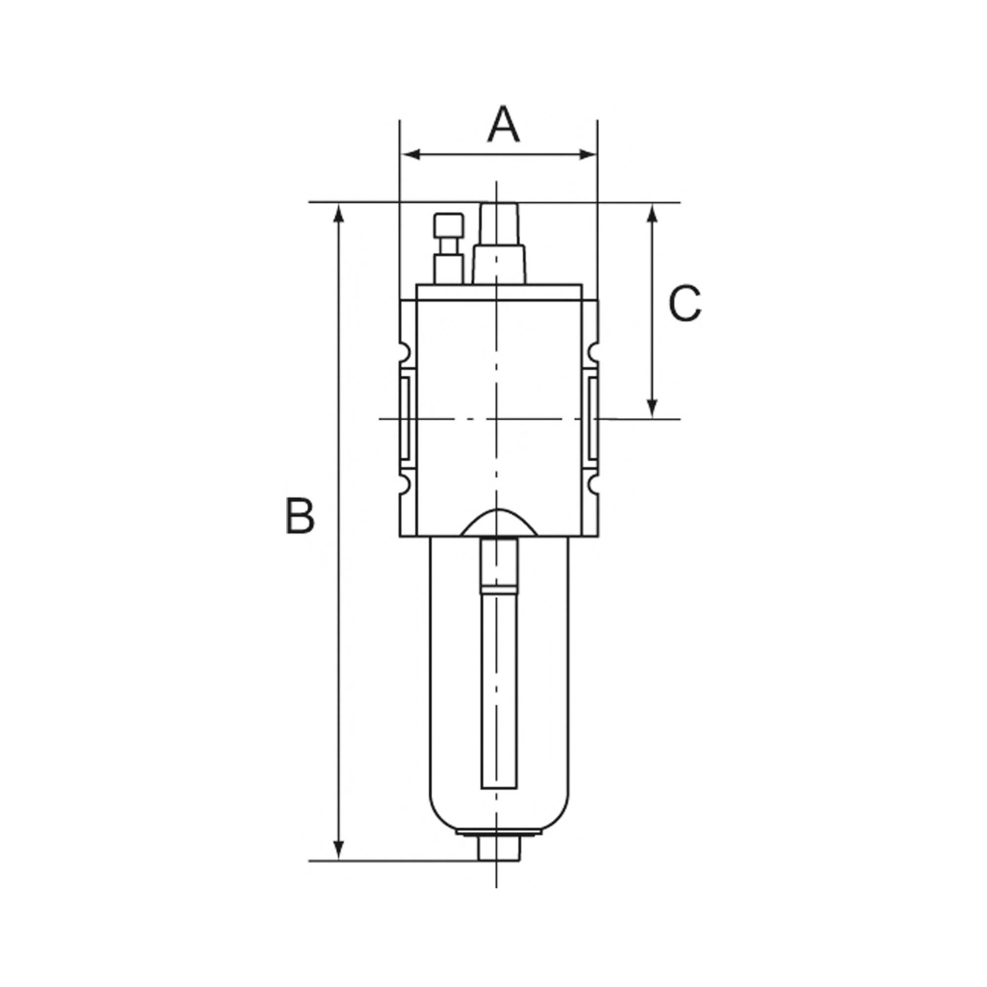 RIEGLER Nebelöler »FUTURA« mit Metallbehälter und Sichtrohr, BG 1, G 3/8, Eingangsdruck max. 16 bar, Temperaturbereich --1