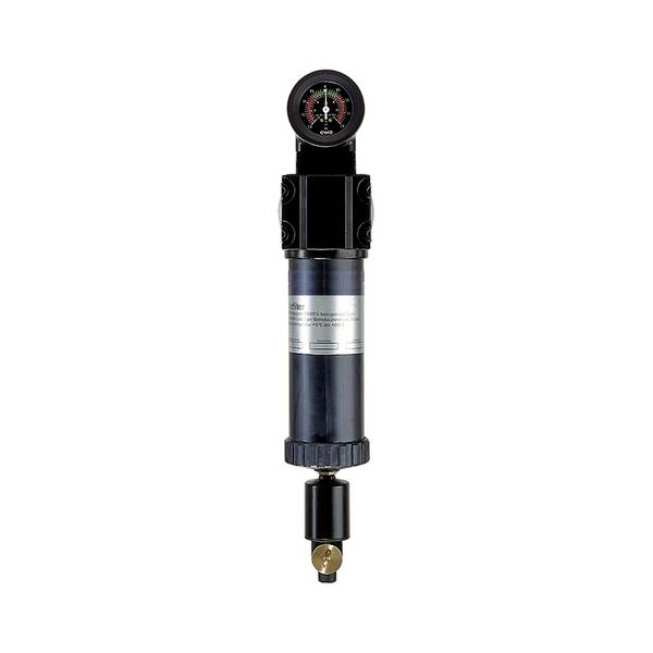 RIEGLER Vorfilter mit Differenzdruckmanometer, 3 µm, G 2, Eingangsdruck 4 - 12 bar, Mediums-Umgebungstemperatur 5 °C bis