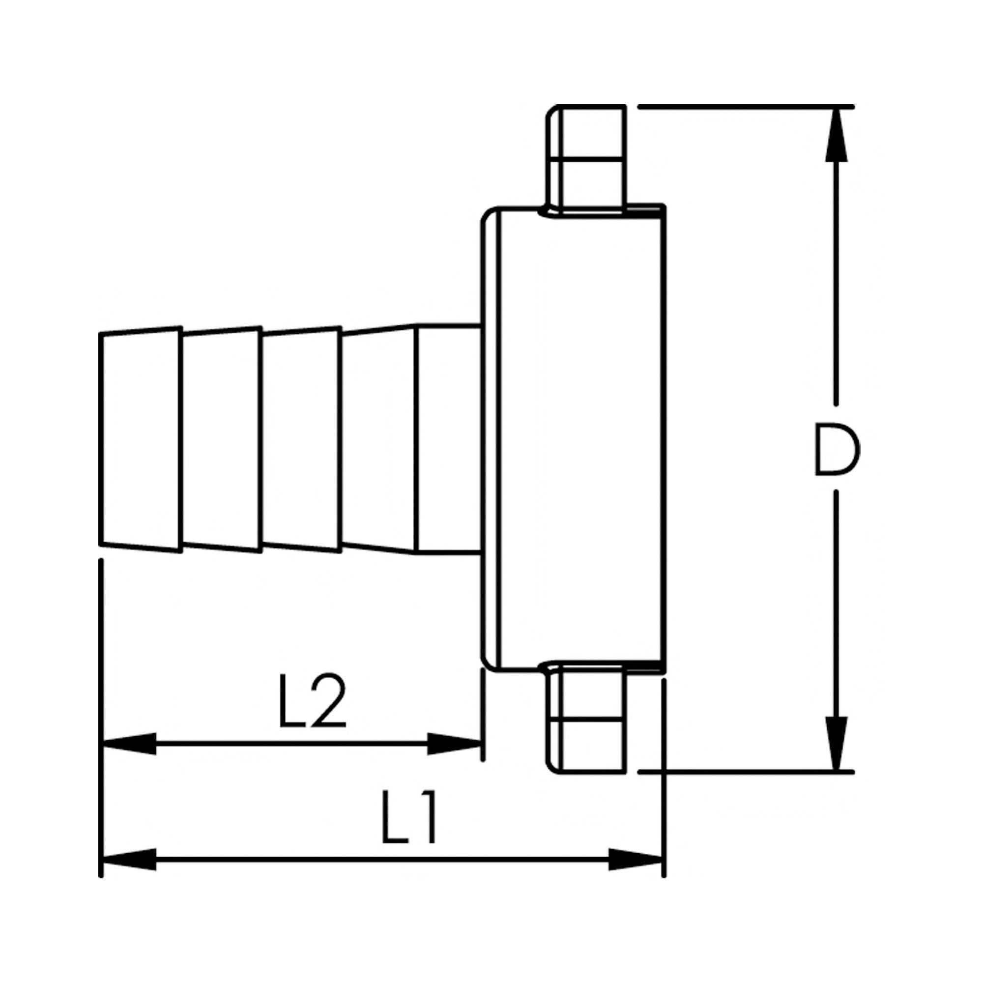 RIEGLER 2/3 Schlauchverschraubung, G 1 x 13 mm, Überwurfmutter, flachdichtend, leichte Ausführung, Messing blank.-2