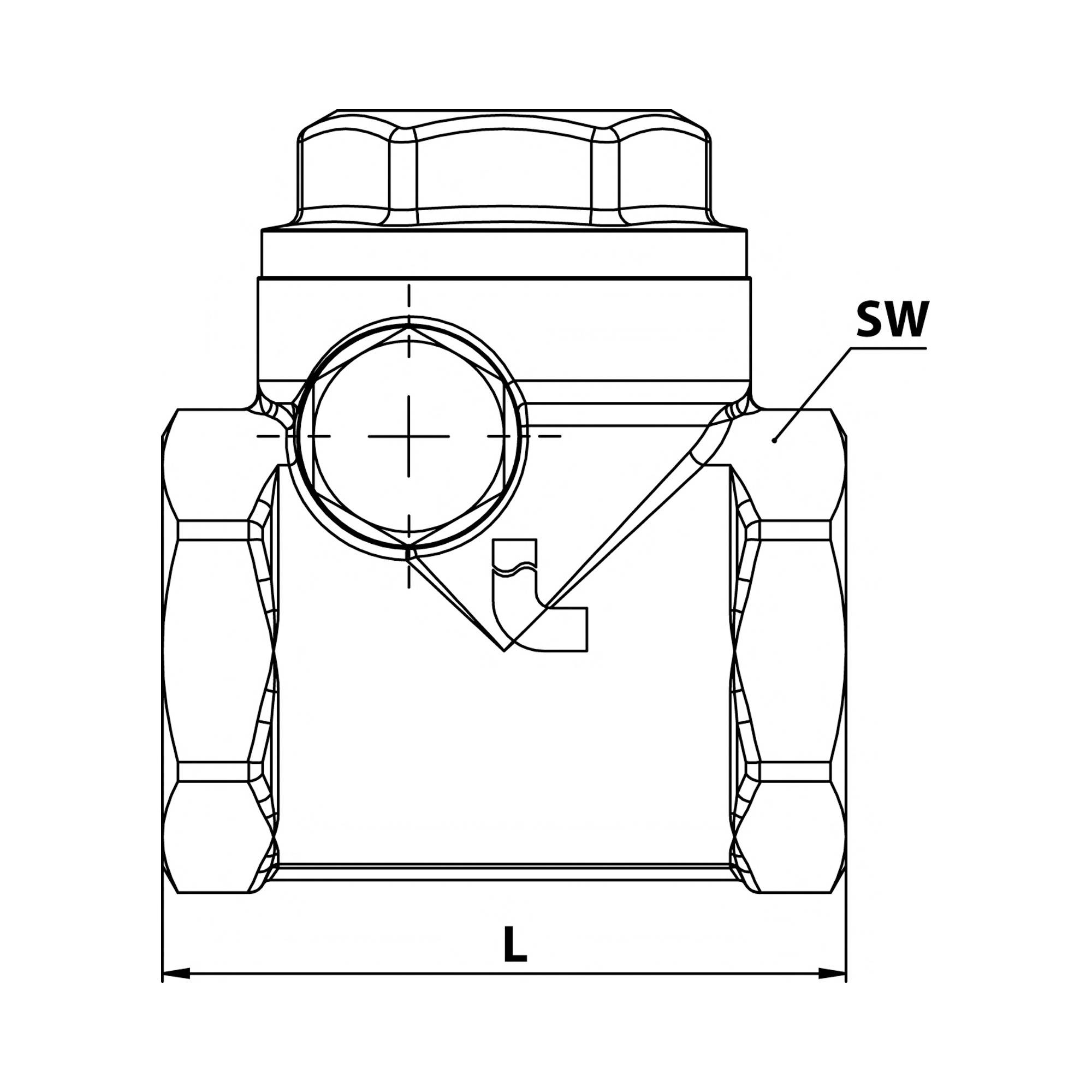 RIEGLER Rückschlagklappe, DN 10, Messing, weichdichtend, Betriebstemperatur 0 °C bis 90 °C, G 3/8, PN max. 16 bar. Anwe-2