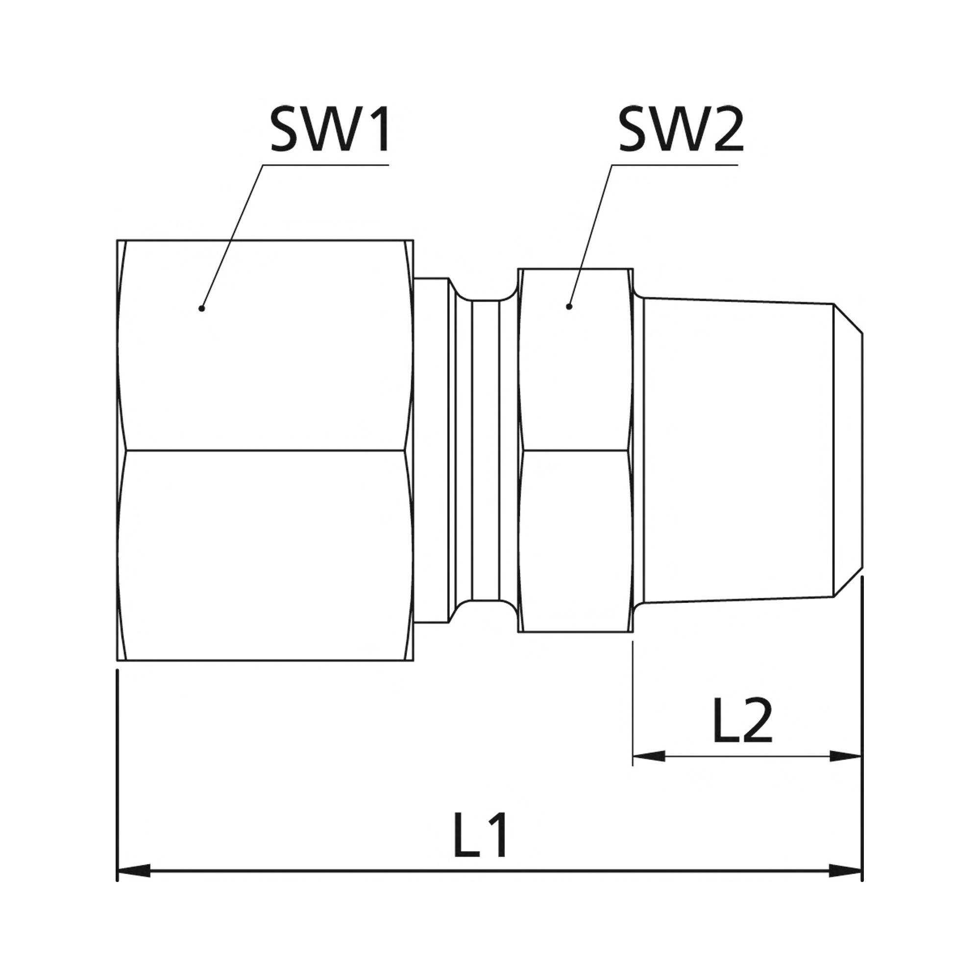 RIEGLER Gerade Einschraubverschraubung, R 1/4 a., Rohr-Außen-Ø 6 mm, PN max. 315 bar, SW1 14, SW2 17, Stahl verzinkt. G-2