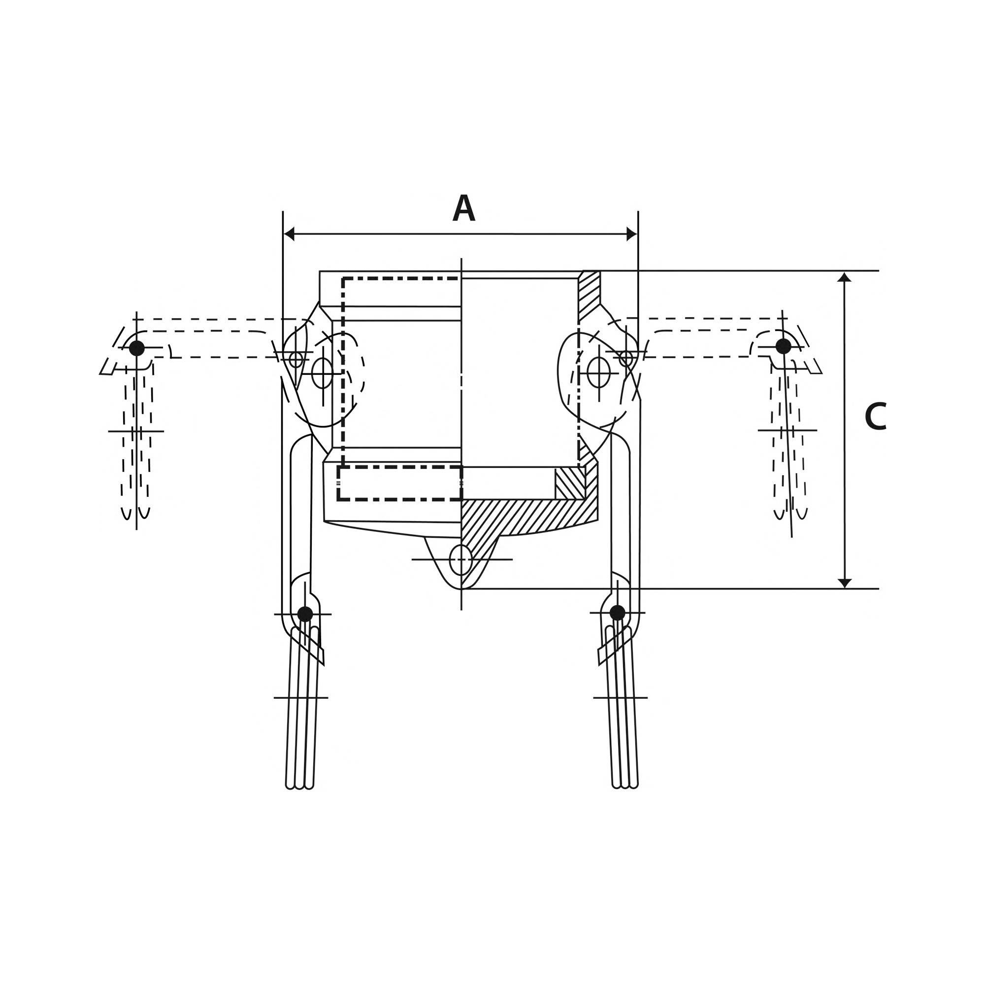 RIEGLER Kamlok-Verschlusskappe für Schnellkupplungsstecker-Ø 63 mm, Typ DC, ES 1.4401, BG 2, Druck max. 16 bar, Temp. -2-2