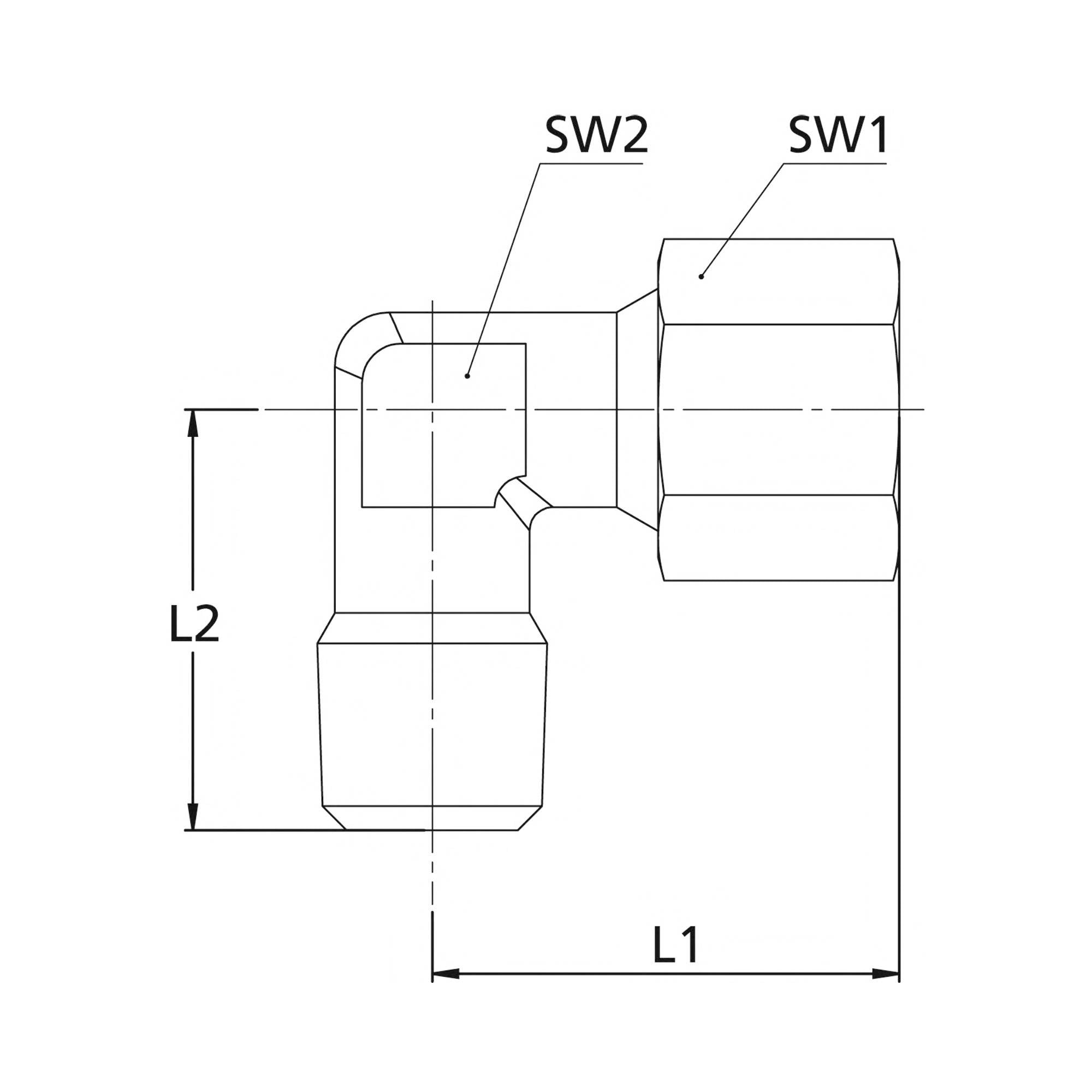 RIEGLER Winkel-Einschraubverschraubung, NPT 1/2 a., Rohr-Außen-Ø 15 mm, PN max. 315 bar, SW1 27, SW2 19, Stahl verzinkt.-2