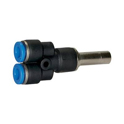 RIEGLER Y-Steckverbindung, Stecknippel 12 mm »Blaue Serie« red., für Schlauch-Außen-Ø 10 mm, pmax kurzzeitig 15 bar, Kun-0