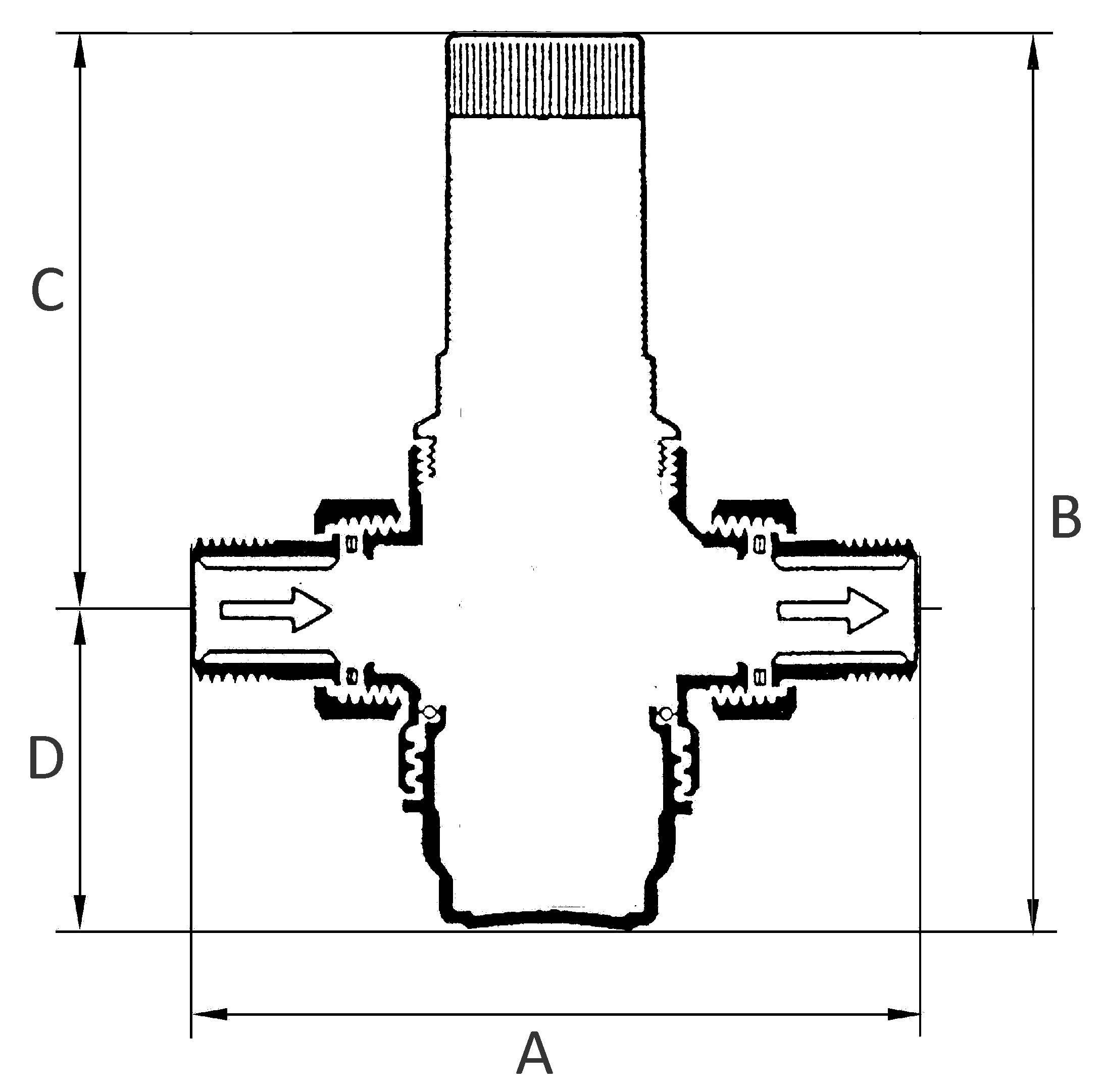 RIEGLER Druckregler für Wasser, inkl. Manometer, R 1, Regelbereich 0,2 - 2 bar, PE max. 16 bar, Vordruck min. 1,2 bar.-2
