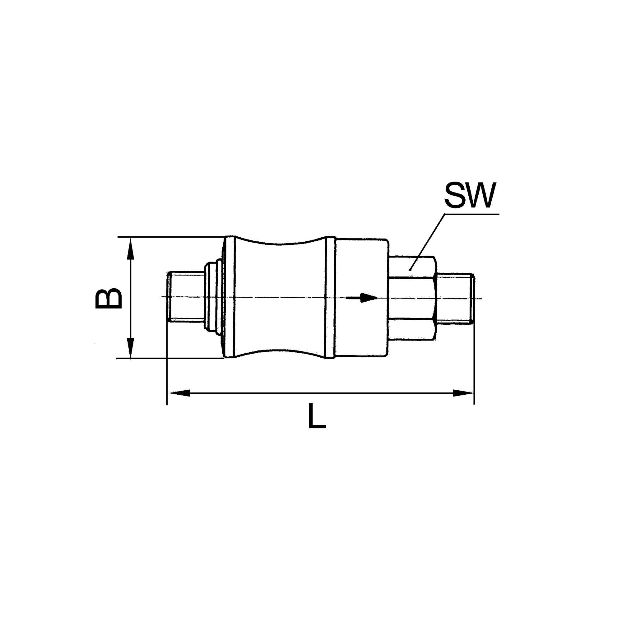 RIEGLER Hand-Schiebeventil, Betriebstemperatur 0 °C bis 70 °C, G 1/4 AG, SW 17, PN max. 10 bar. Zur Verwendung an Gerät-2