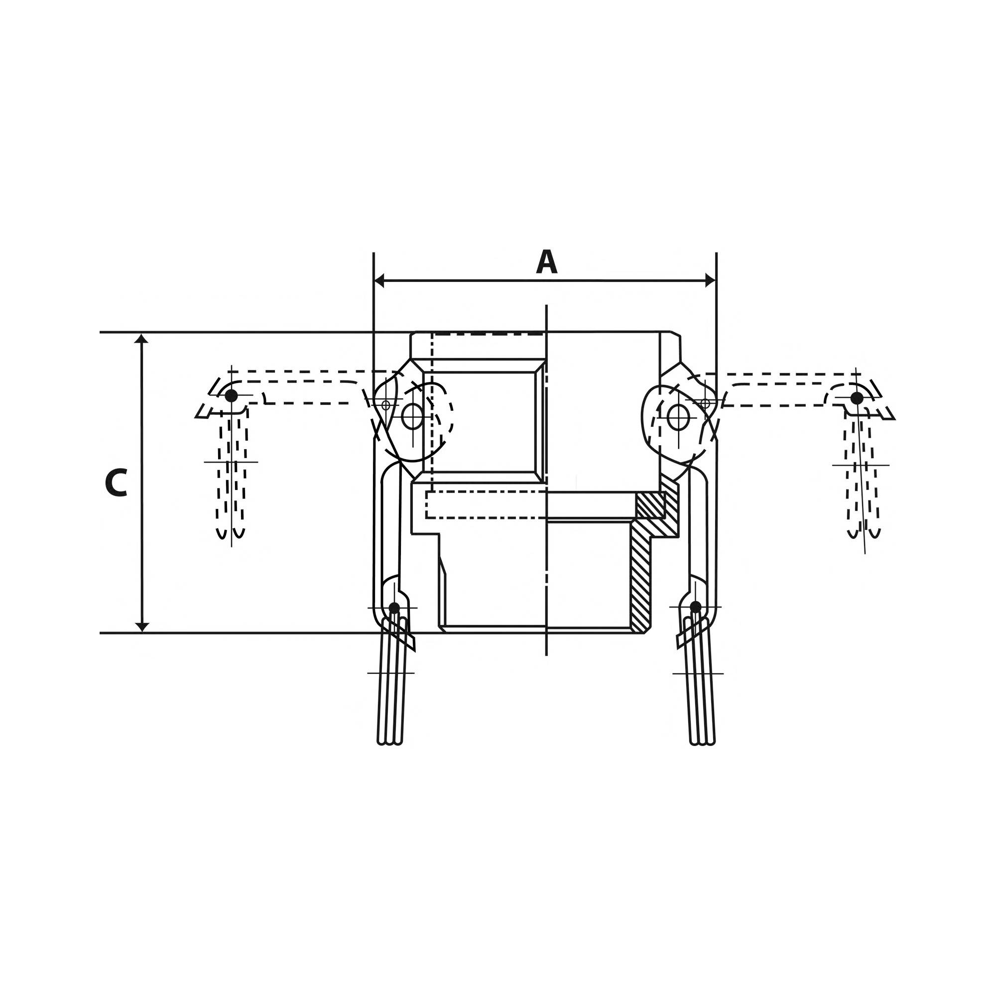 RIEGLER Kamlok-Schnellkupplungsdose mit Außengewinde, Typ B, Aluminium, R 3, für Stecker-Ø 92 mm, Druck max. 16 bar, Tem-2