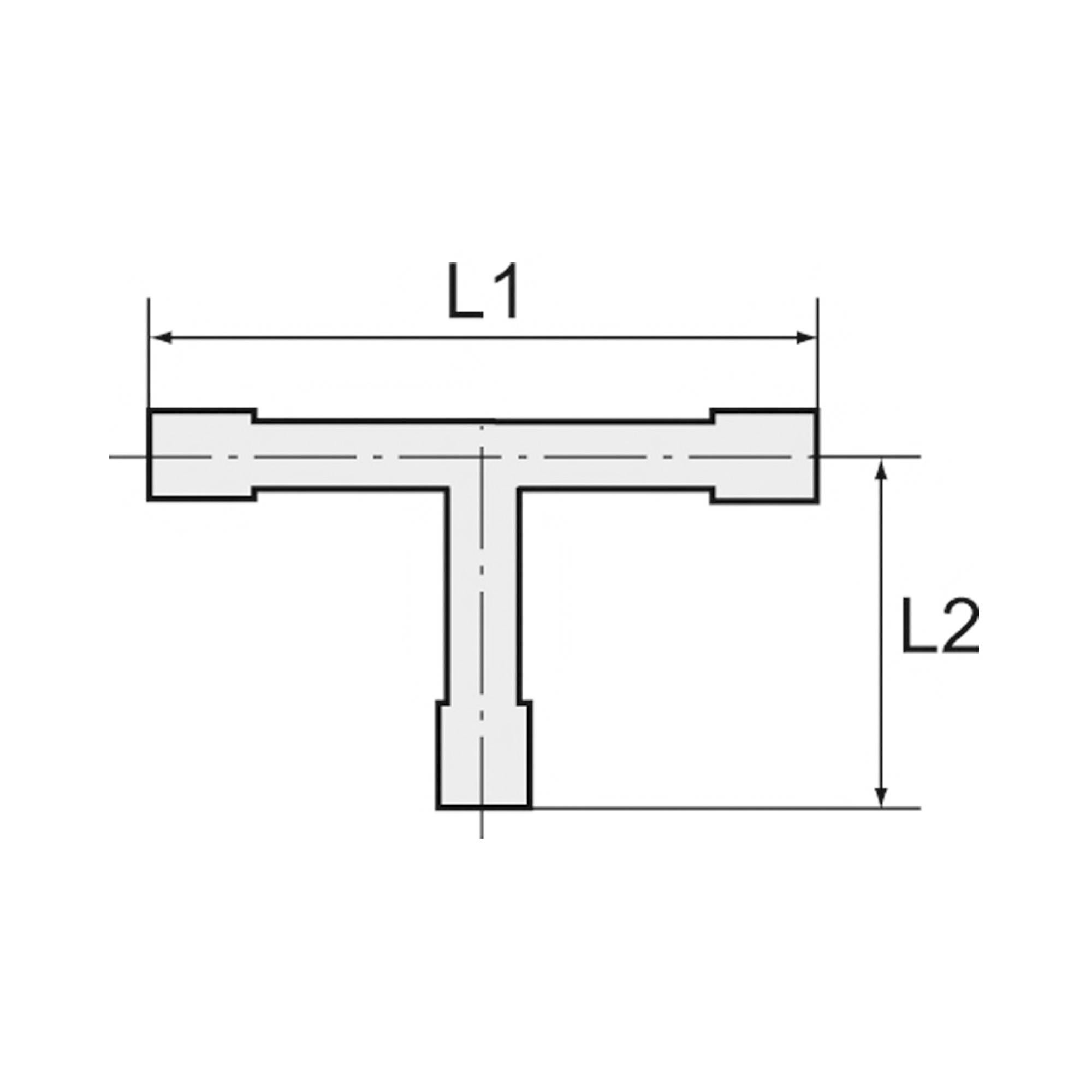 RIEGLER T-Schlauchverbindungsstutzen, für Schlauch LW 13 mm, Arbeitsdruck max. 10 bar, Temperaturbereich -40 bis 80 °C,-2