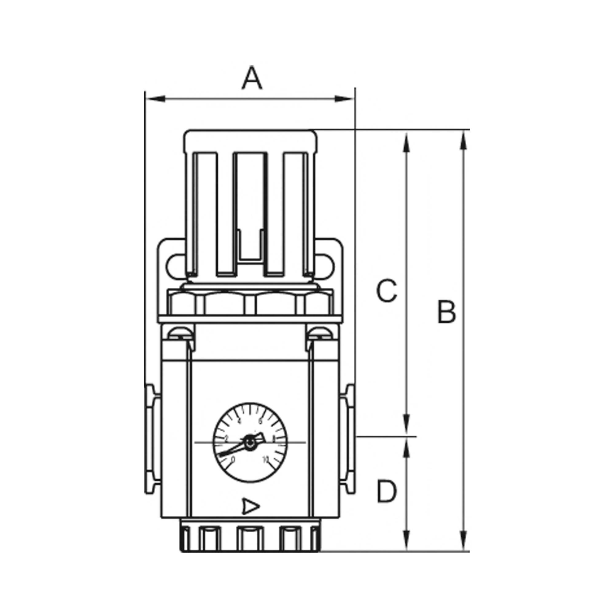 RIEGLER Druckregler »GA-mini«, inkl. Manometer und Haltewinkel, BG 200, G 1/4, Eingangsdruck max. 10 bar, Regelbereich 0-2