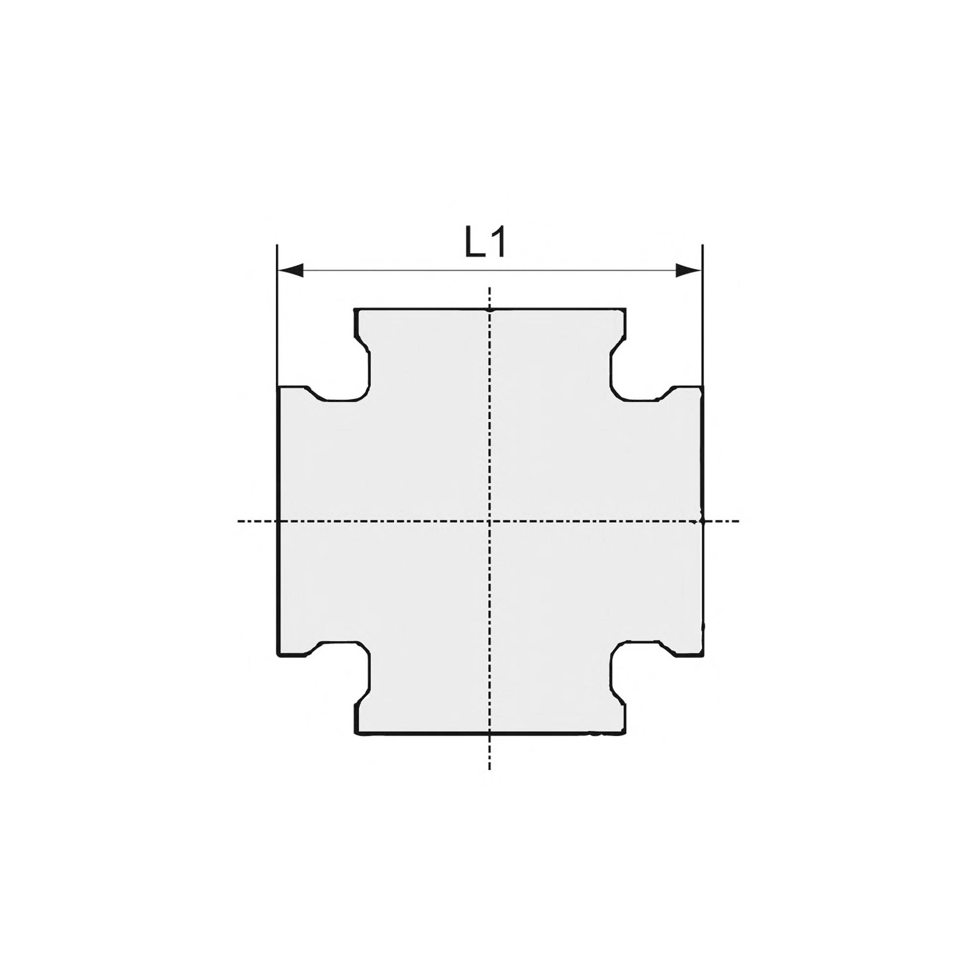 RIEGLER Kreuzstück, 4 x Innengewinde, G 3/4, Betriebsdruck max. 16 bar, Betriebstemperatur max. 120 °C, Messing blank.-2