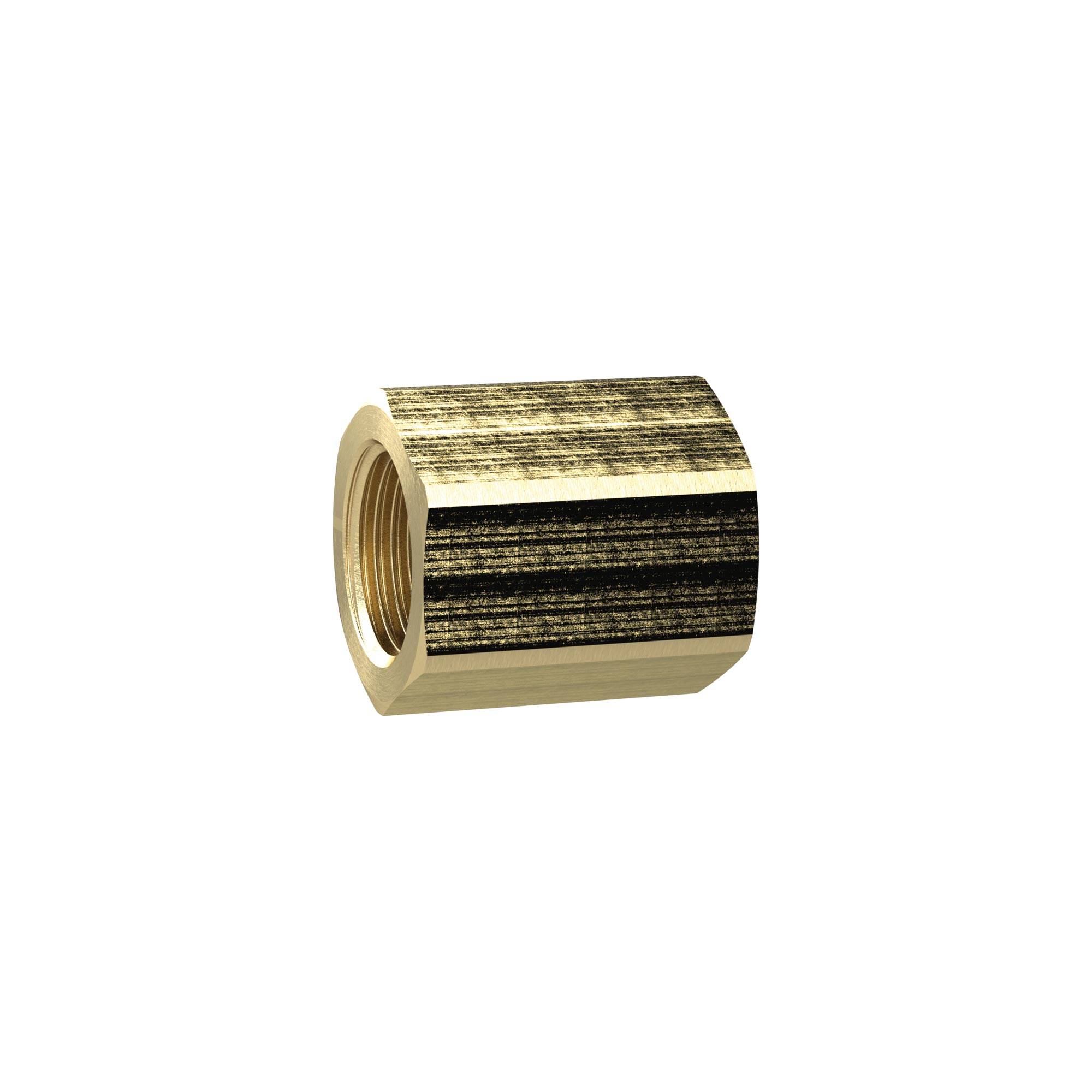 RIEGLER Muffe mit Außensechskant, reduzierend, G 1/8 i., G 1/4 i., Messing, Arbeitsdruck max. 25 bar, Betriebstemp. max.-0