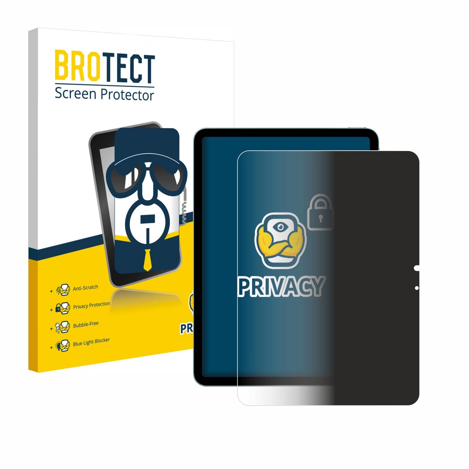 BROTECT Blickschutzfolie für Apple iPad Air 11" M2 WiFi 2024 Anti-Spy Privacy Blaulichtschutz Sichtschutzfolie-0