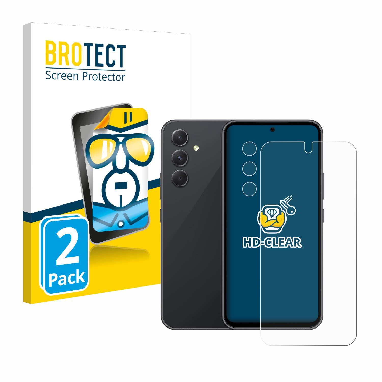 2x BROTECT Schutzfolie für Samsung Galaxy A54 5G (Display+Kamera) Folie Klar Transparent-0