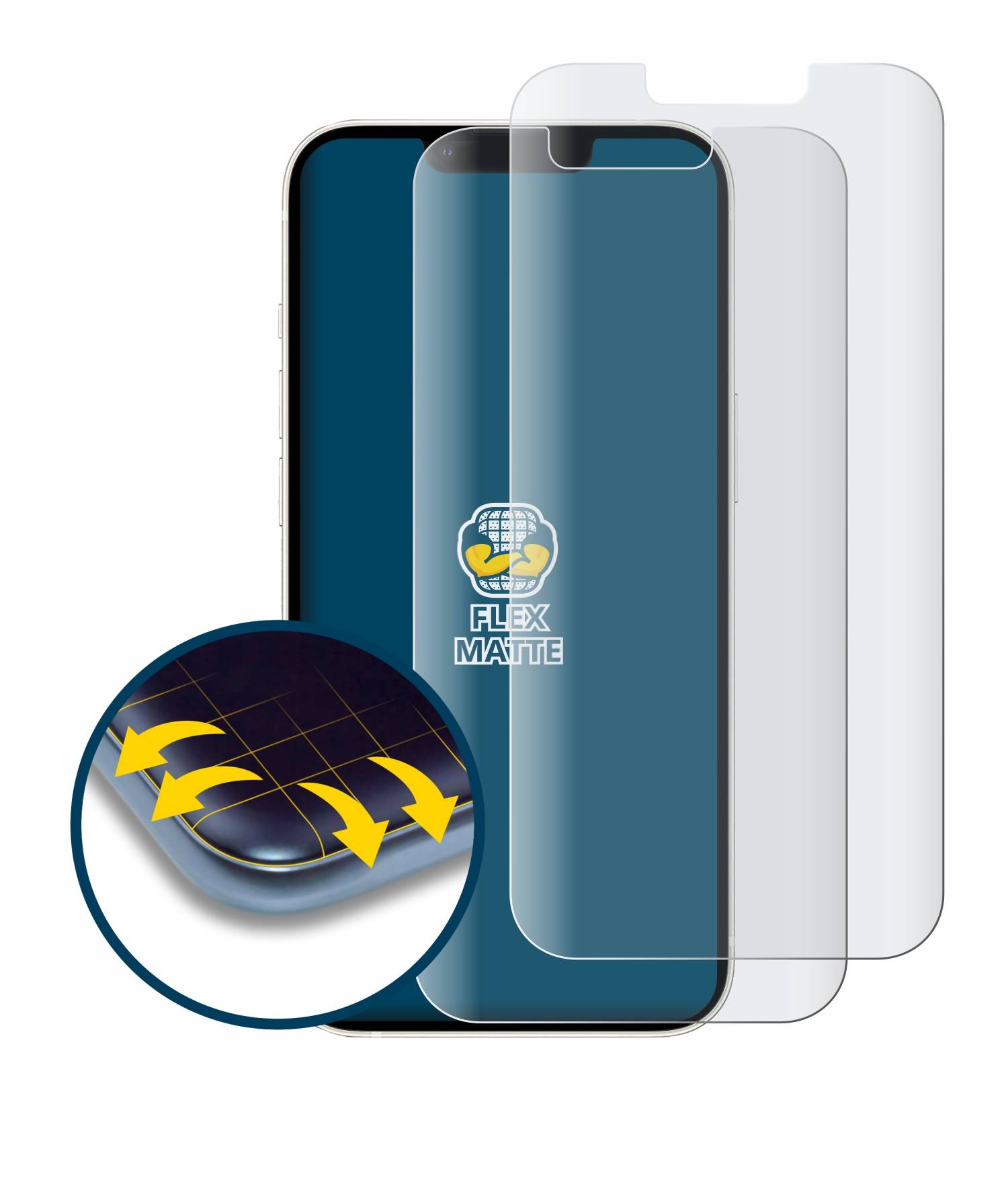 2x BROTECT Flex Full Screen Schutzfolie für Apple iPhone 13 / 13 Pro Full-Screen 3D Curved Anti-Reflex Matt Entspiegelt-3