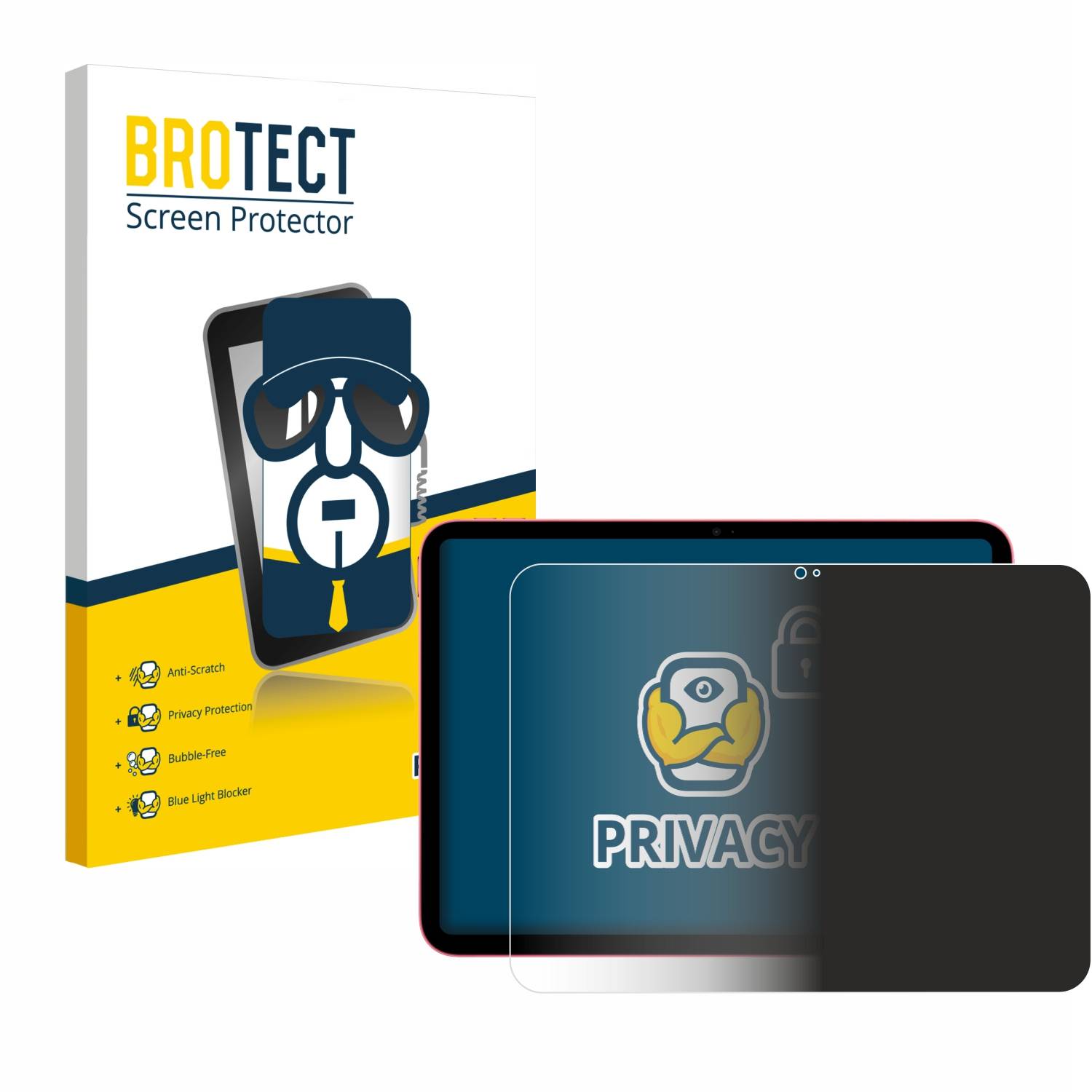BROTECT Blickschutzfolie für Apple iPad 10.9" 2022 (10. Gen.) Anti-Spy Privacy Blaulichtschutz Sichtschutzfolie-0
