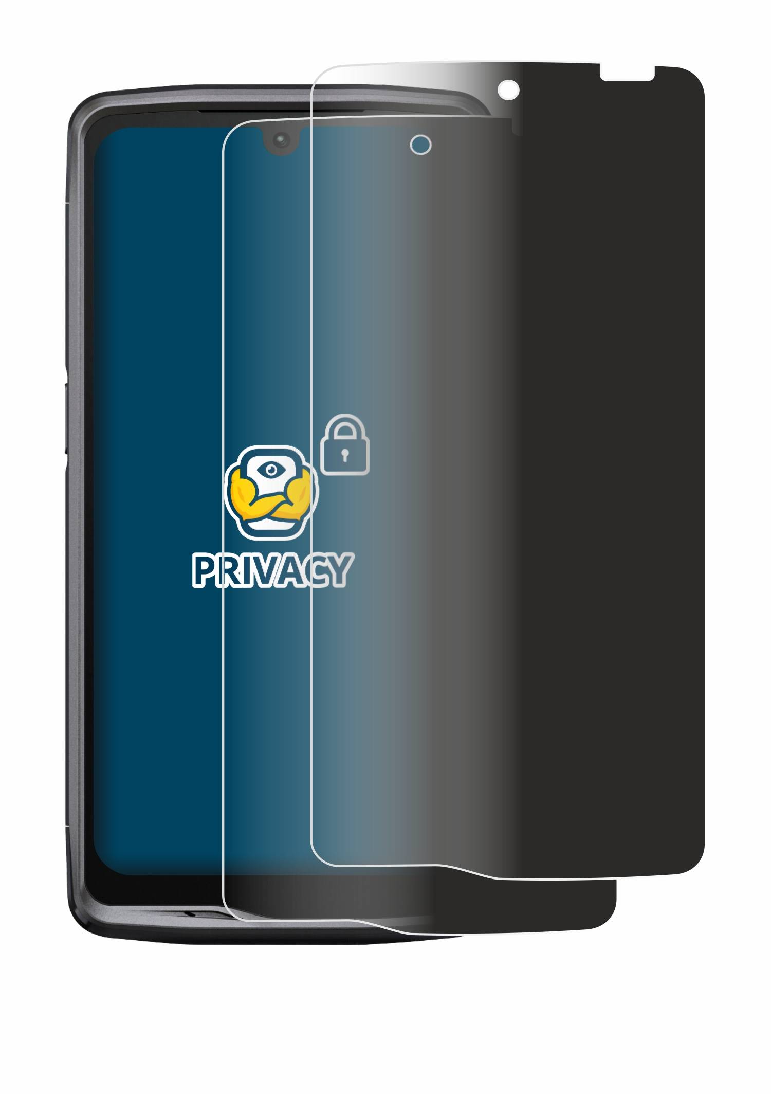 2x BROTECT Blickschutzfolie für Crosscall Stellar M6 Anti-Spy Privacy Blaulichtschutz Sichtschutzfolie-3