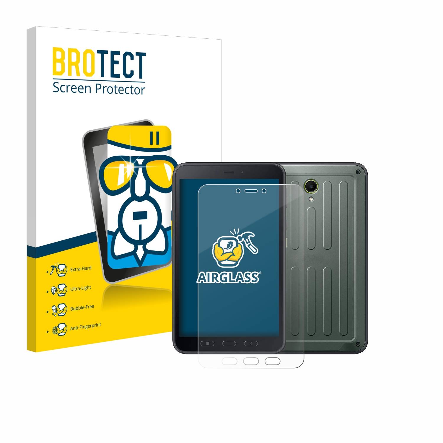 BROTECT Schutzglas für Samsung Galaxy Tab Active 5 (Hochformat) Schutzfolie Panzer Folie Glas Display Schutz klar-0