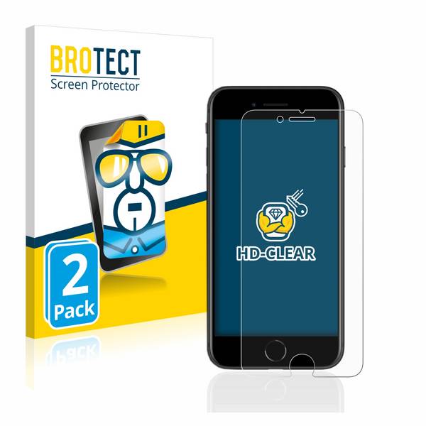 2x BROTECT Schutzfolie für Apple iPhone SE 2 / SE 3 Folie Klar Transparent