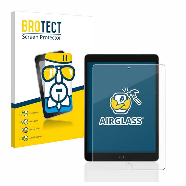 BROTECT Schutzglas für Apple iPad 10.2" WiFi 2021 / WiFi Cellular 2021 Schutzfolie Panzer Folie Glas Display klar