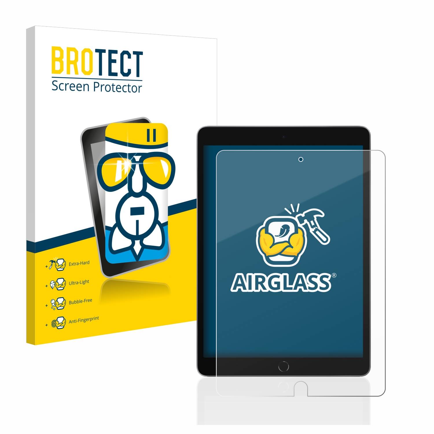 BROTECT Schutzglas für Apple iPad 10.2" WiFi 2021 / WiFi Cellular 2021 Schutzfolie Panzer Folie Glas Display klar-0
