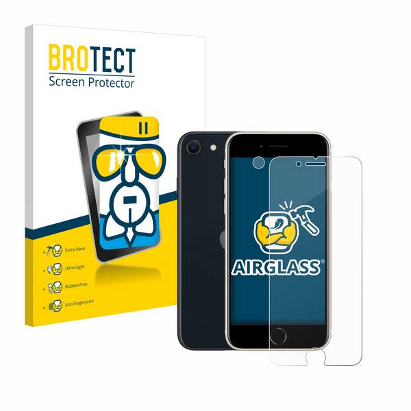 BROTECT Schutzglas für Apple iPhone SE 3 2022 (Display+Kamera) Schutzfolie Panzer Folie Glas Display Schutz klar