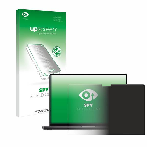 upscreen Blickschutzfolie für Apple MacBook Pro 14" M3 2023 Anti-Spy Privacy Blaulichtschutz Sichtschutzfolie