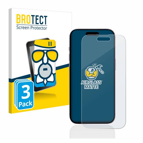 3x BROTECT Entspiegelungs Schutzglas für Apple iPhone 14 Pro Schutzfolie Panzer Folie Glas Display Schutz matt