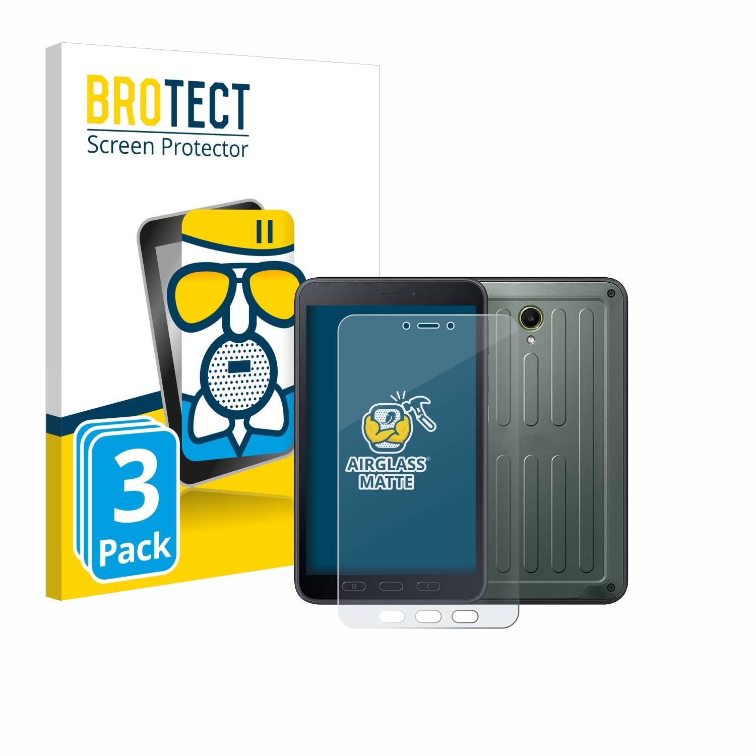 3x BROTECT Entspiegelungs Schutzglas für Samsung Galaxy Tab Active 5 (Hochformat) Schutzfolie Panzer Folie Glas matt-0