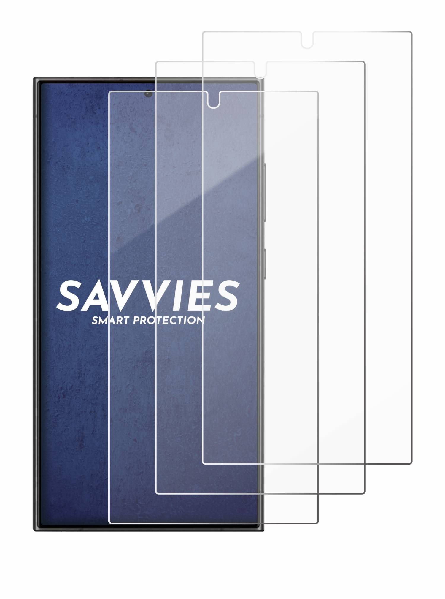 3x Savvies Schutzglas für Samsung Galaxy S24 Ultra (case-friendly) Echtglas 9H-Härte klar-4