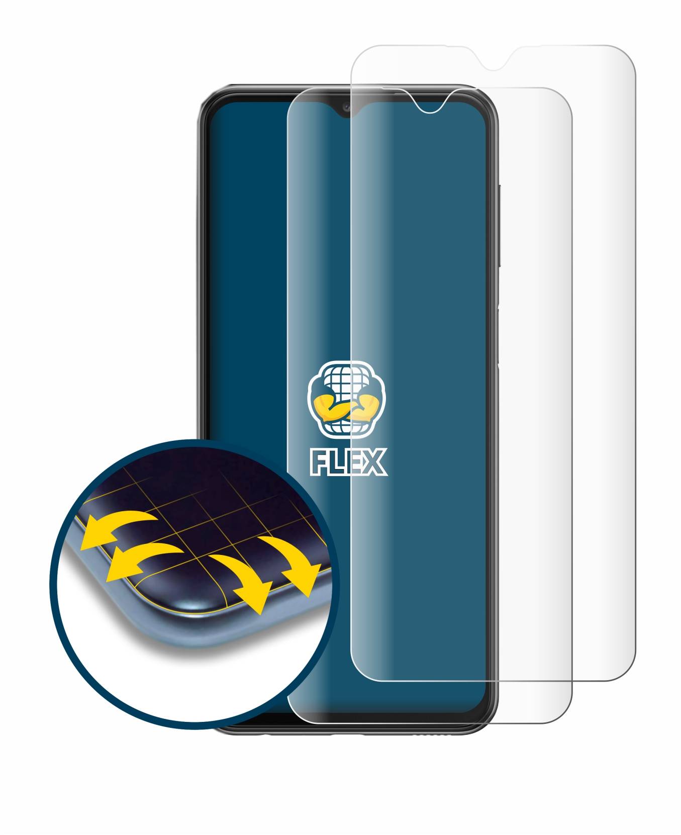 2x BROTECT Flex Fullscreen Schutzfolie für Samsung Galaxy A23 5G Full-Screen 3D Curved Transparent-3