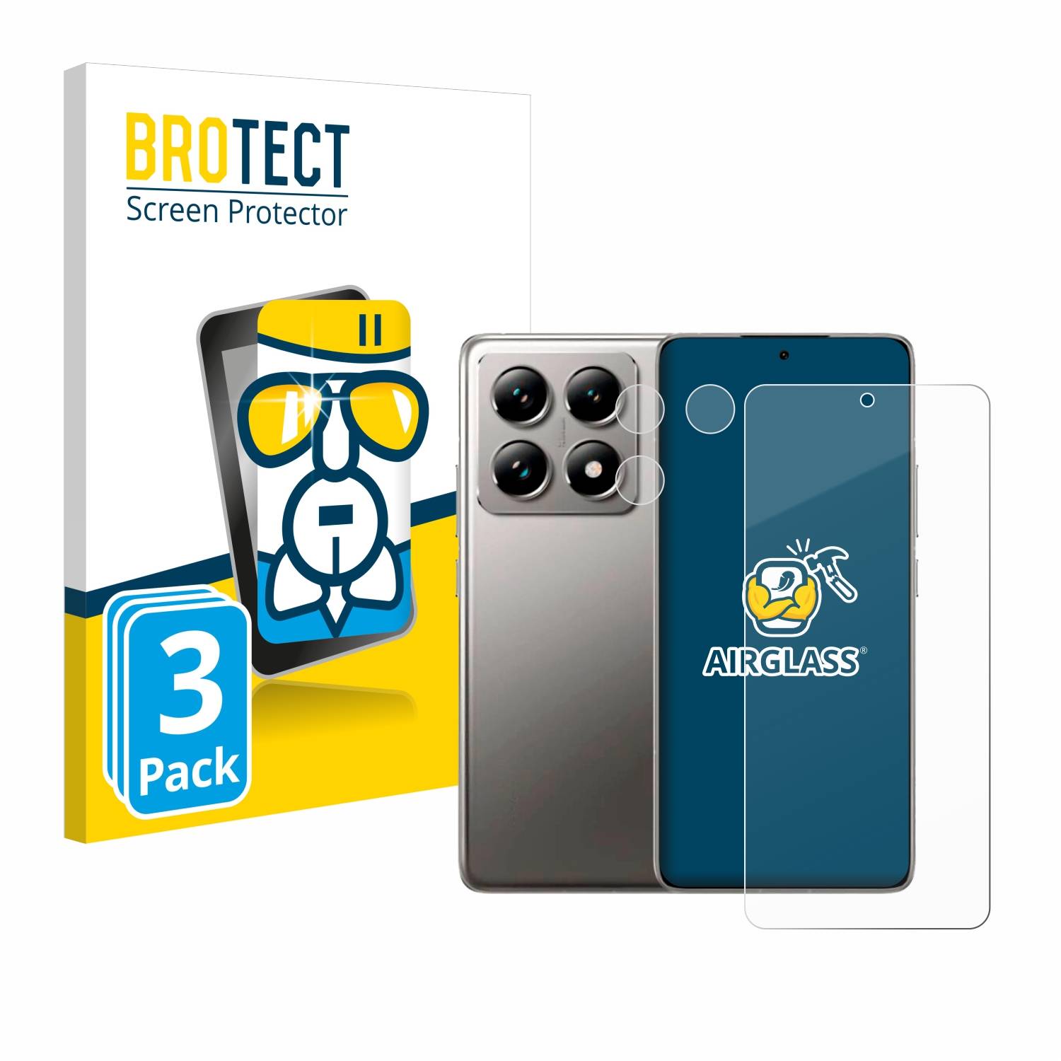 3x BROTECT Schutzglas für Xiaomi 14T (Display+Kamera) Schutzfolie Panzer Folie Glas Display Schutz klar-0