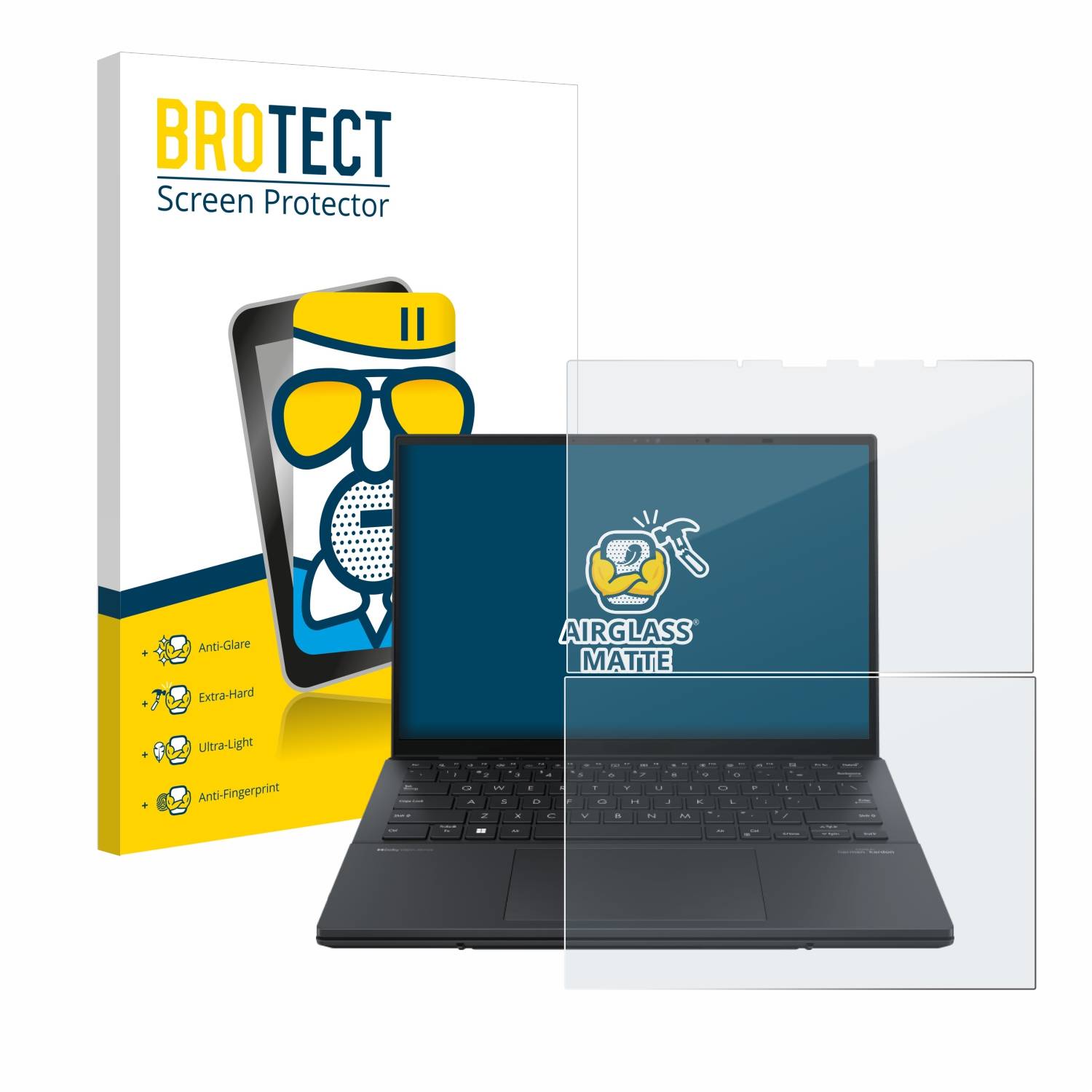 BROTECT Entspiegelungs Schutzglas für ASUS ZenBook Duo OLED 2024 UX8406 Schutzfolie Panzer Folie Glas Schutz matt-0