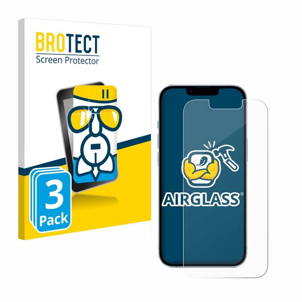 3x BROTECT Schutzglas für Apple iPhone 14 Schutzfolie Panzer Folie Glas Display Schutz klar