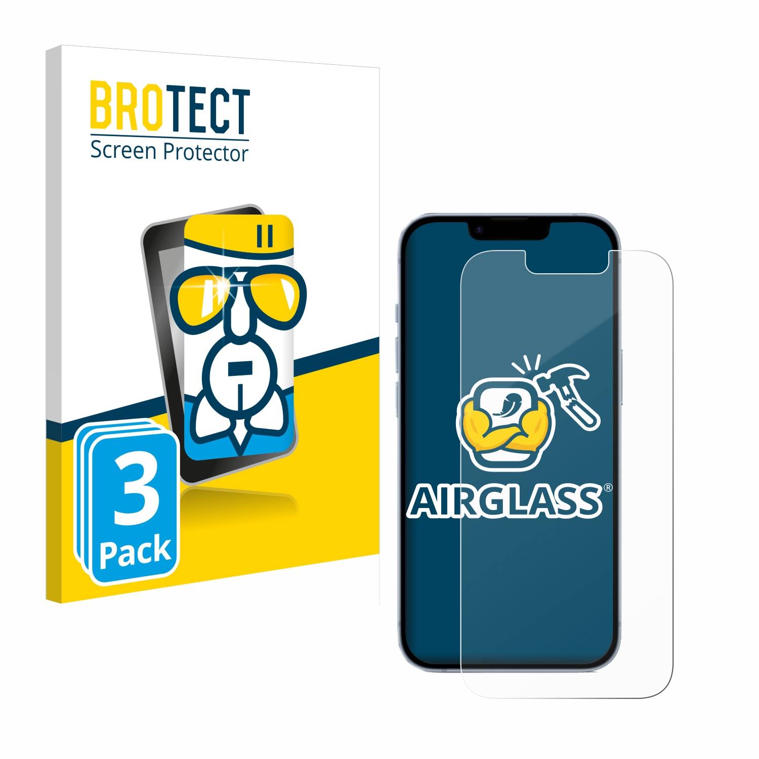 3x BROTECT Schutzglas für Apple iPhone 14 Schutzfolie Panzer Folie Glas Display Schutz klar-0
