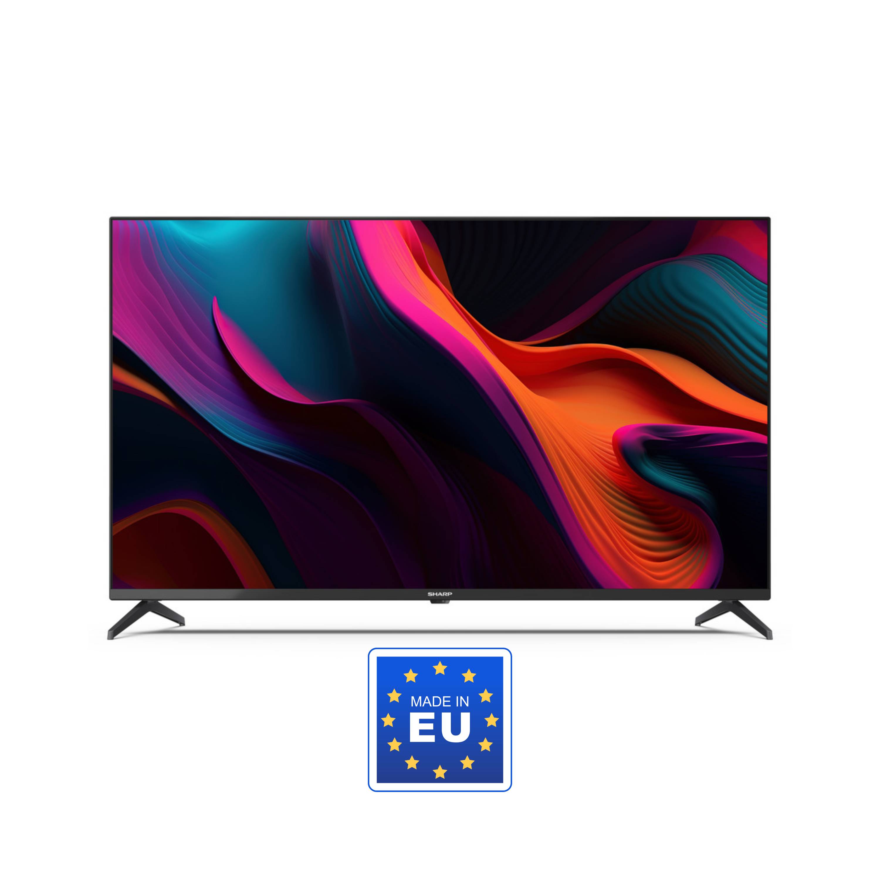 SHARP 43GL4260E – 43 Zoll Fernseher 4K UHD LED Google TV – Rahmenloses Design, Dolby Vision, Dolby Atmos, HDMI eARC-1