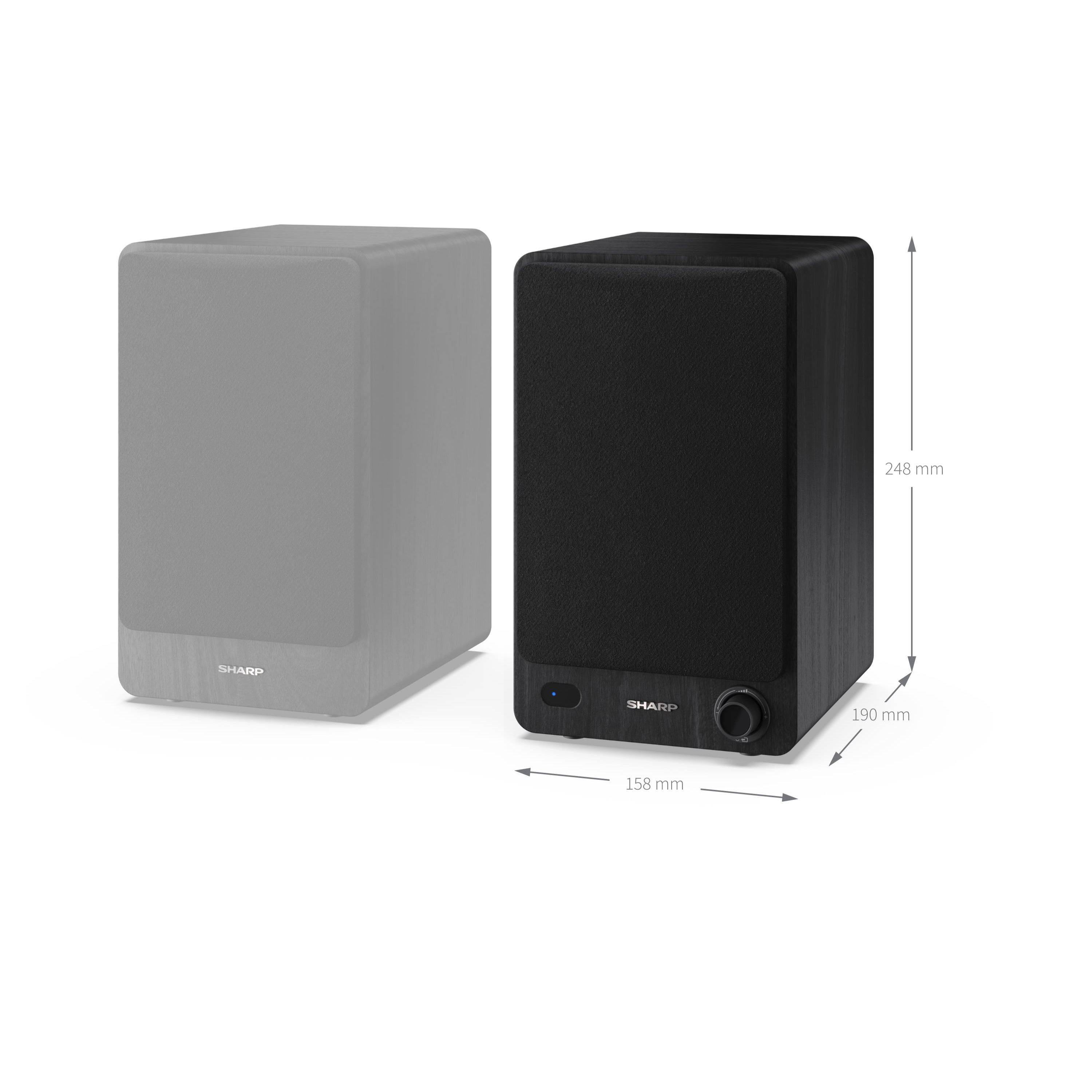 Sharp CP-SS30 - Lautsprecher - 2.0-Kanal - Bücherregal - kabellos - Bluetooth - USB - 60 Watt (Gesamt)-2