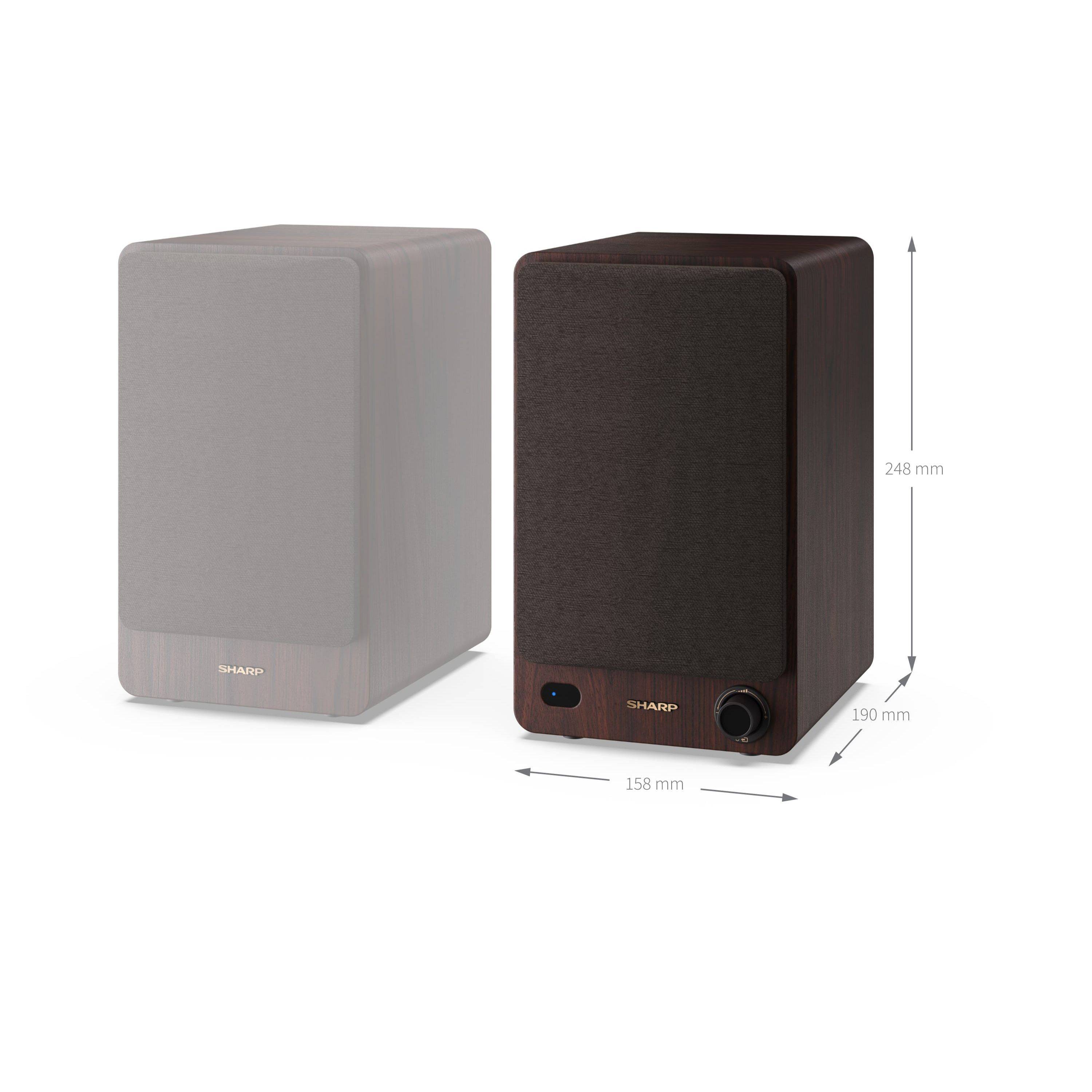 BOOKSHELF SPEAKERS, 2-Wege, 2.0 Kanäle, Verkabelt & Kabellos, 60 W, Braun-2