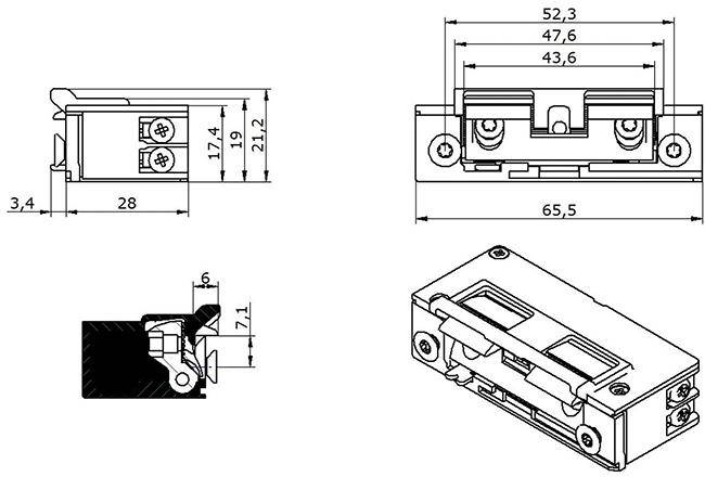 E-Öffner 5U1X21 9-24V AC/DC AS+mech+Fall - Artikel: 8431922078785-1