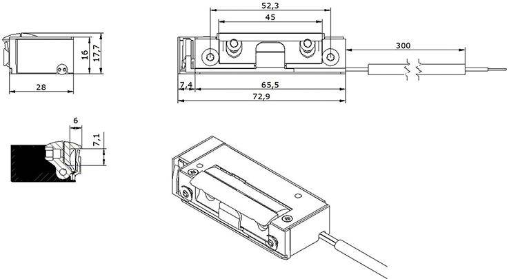 E-Öffner 5UW8X10 12V DC Str.m. Rü.IP68 - Artikel: 8431922115220-1