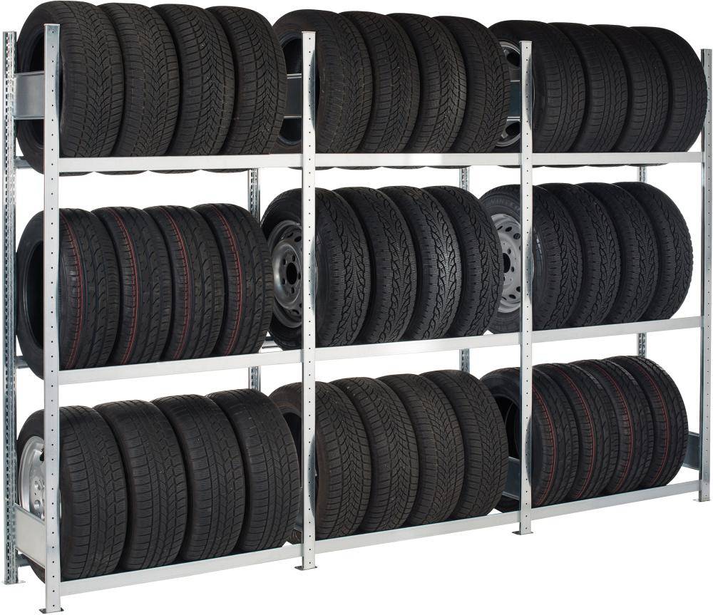 Reifenregal B1000xT400xH3500 mm Anbaufeld 5 Lagerebenen vzk Fachlast 150kg - Artikel: 7830493945-0