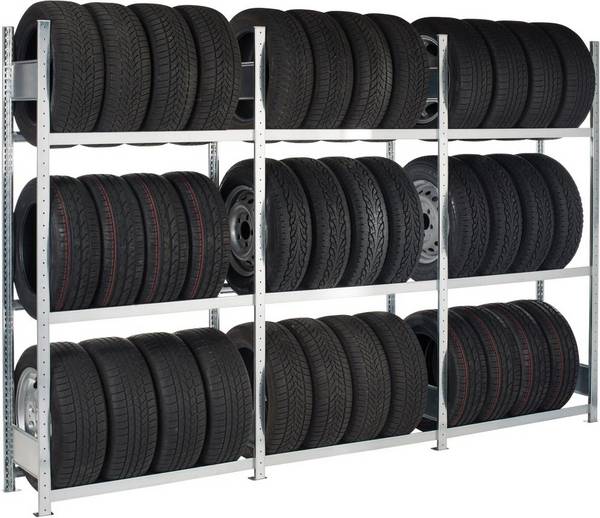 Reifenregal B1000xT400xH3500 mm Anbaufeld 5 Lagerebenen vzk Fachlast 150kg - Artikel: 7830493945