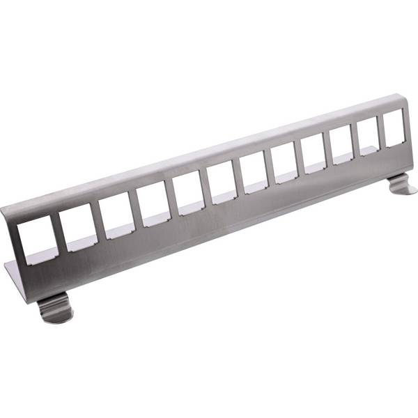 InLine® Keystone SNAP-In Metall-Modulhalter, 12-fach für Hutschiene