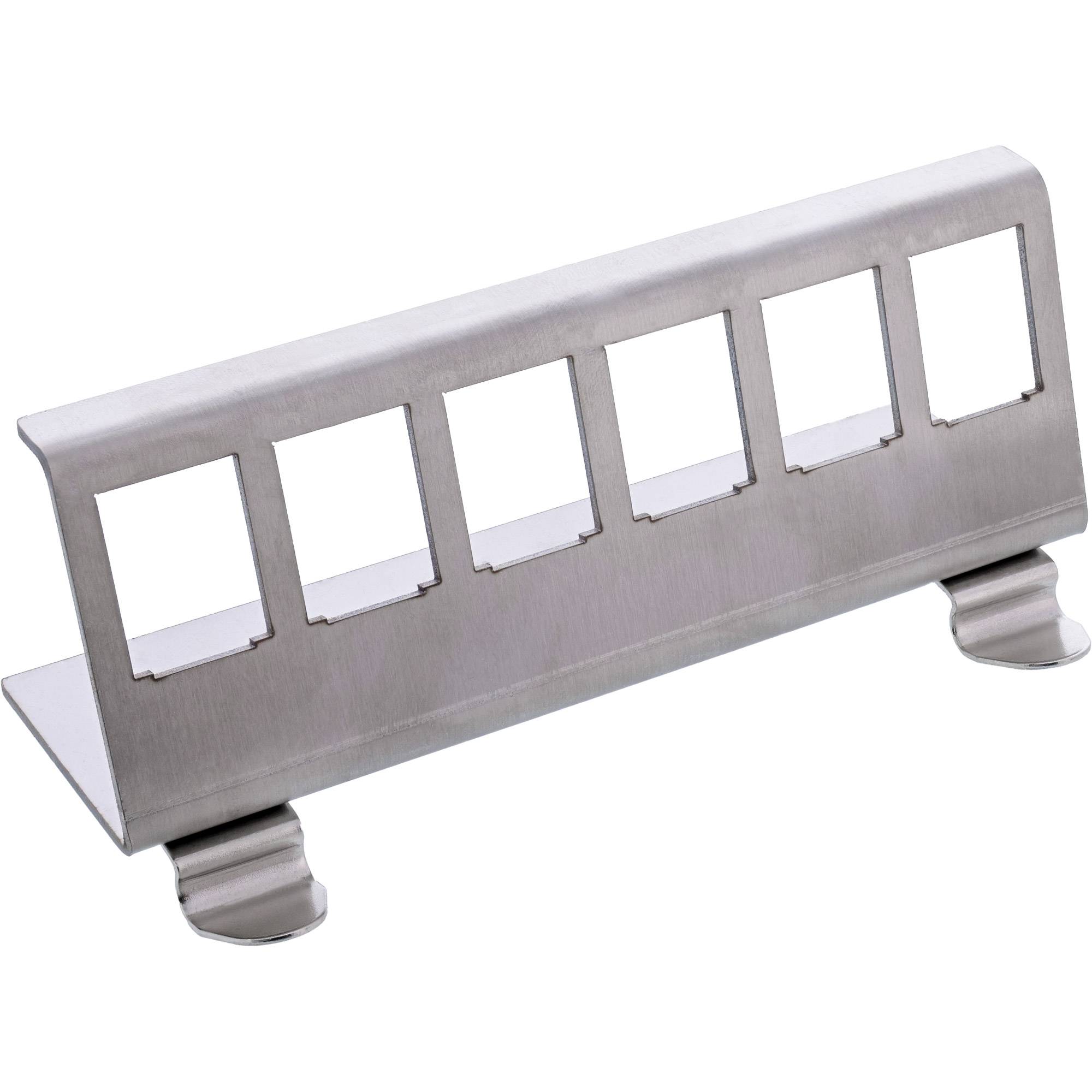 InLine® Keystone SNAP-In Metall-Modulhalter, 6-fach für Hutschiene-0