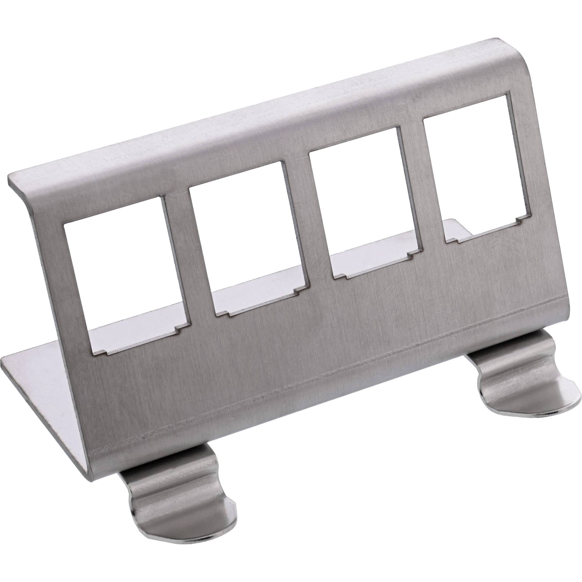 InLine® Keystone SNAP-In Metall-Modulhalter, 4-fach für Hutschiene-0